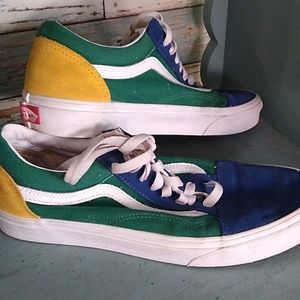 Vans multicolored old skool suede sneakers mens 8, woman's 9.5 Colorblock Vans